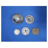 Damaged 90% Silver Coins-Indian Head Penny &Nickel