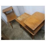 2 Vintage Wooden End Tables-25.5Hx29Lx17"W &