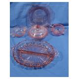 Anchor Hocking Open Rose Pink Covered CandyDish,