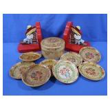 Wooden Sleeping Mexican Bookends, Handpainted