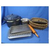 Enamel Stockpot, Baking Trays & Racks, Basket
