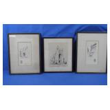 3 Framed Pictures of Queen of the Holy Rosary