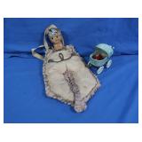 Antique Celluloid Baby Pram, Pin Cushion (face