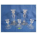 Crystal Candlesticks 4" & 8.25"