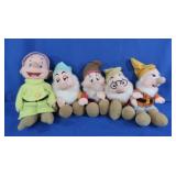 5 Walt Disney 7 Dwarfs Stuffed Figures
