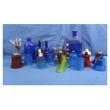 Several pcs Collectible Blue Glass & other
