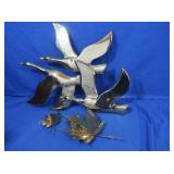 Wall Hanging Gold Ducks w/Leaves