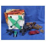 Cast Iron Jack Daniels pcs, Russian Toy Plane in