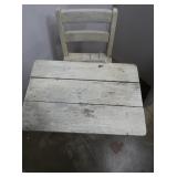 Antique Childs School Desk-White Wash 19x23x26"