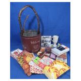 Welcome Friends Primitive Bucket, NIP Napkins