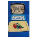 Decorative Metal Serving Trays-largest 14x11"