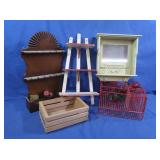 Red Wire Utensil Basket, Wood Shelves & more