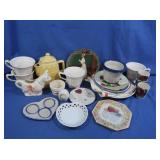 Asst Plates, Mugs, Creamer & Pitcher & more