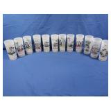 12 Vintage Frosted Tall Iced Tea Glasses