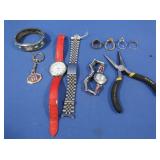 Costume Jewelry Rings, Watches & Pliers