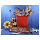 Metal Garden Display, Flowers, Hummingbird,