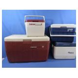 Coleman Cooler 24x13", 2 Igloo Coolers 14x9",