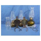 Oil Lamps w/Chimneys