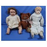 Vintage Dolls & Bear