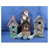 Wood Birdhouses, Bird Figurines