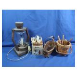 Horse Hair Bristle Brush, Baskets, Lamp Base,