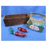 Glass Ruby Slippers, Pickle, Ornaments, Wood