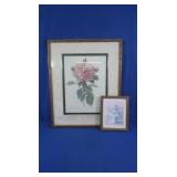 2 Framed Prints 11x9" & 28x23"