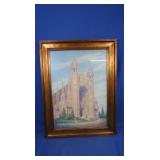 Vintage Framed Watercolor 29x22"