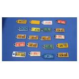 Approx 15 Vintage Key Chain License Plates