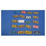 Approx 15 Vintage Key Chain License Plates