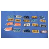 Vintage Key Chain License Plates-Approx. 15