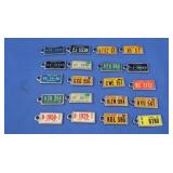 Vintage Key Chain License Plates-Approx. 15