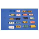 Vintage Key Chain License Plates-Approx. 15