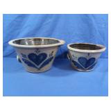 Brown & Blue Crock Mixing Bowls
