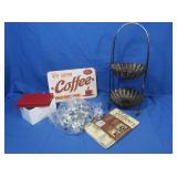 Metal 2-tier Biscuit Stand, Coffee Sign, Recipe