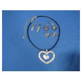 Brighton Necklace, 3 pair of Earrings