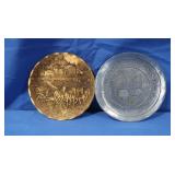 2 Wendell August Forge Handmade Plates, 1 Solid