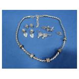 Brighton Necklace, 5 pair of Earrings