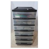 6-drawer Plastic Organizer on Wheels w/Paper