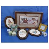 Framed Cross Stitch, Small Tins, Home Decor