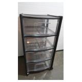 4-drawer Plastic Wheeled Stand 15Wx15Dx29"H