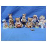 Various Homco Porcelain Figurines-Rabbits, Bears