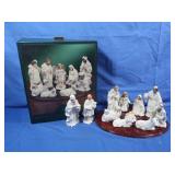 Home for the Holidays Porcelain Nativity Set in