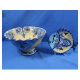 Valencia 12" Decorative Ceramic Bowl & 9" Fish
