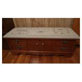 Lane Cedar Chest w/Upholstered Needlework Top, No