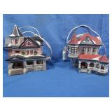 2 Dickens Collectibles Ceramic Lighted Houses