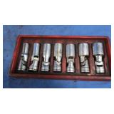 Asst Snap-on Flex Sockets 3/8" Drive 3/8" to 3/4"