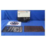 Tire Repair Advertisement, Antique License Plates