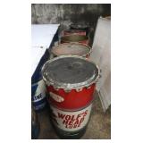 5 Wolfshead Lubricant Barrels (empty)