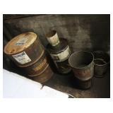 Valvoline 55 Gal Oil Barrel (empty) & Small Cans